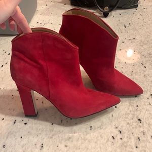 Marc Fisher red booties. Worn once.